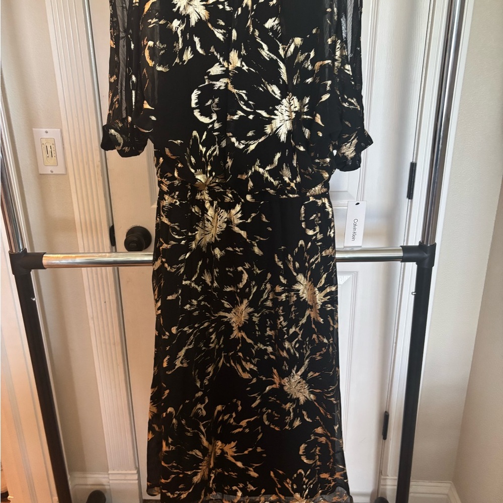 Calvin Klein Cold Shoulder A-line Dress